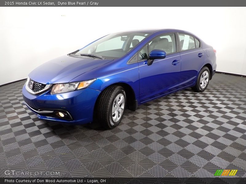 Dyno Blue Pearl / Gray 2015 Honda Civic LX Sedan