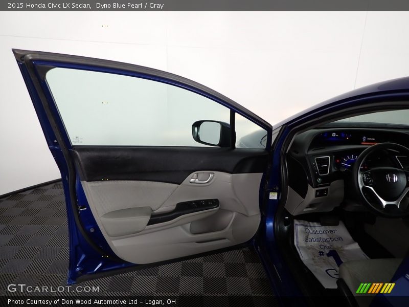 Dyno Blue Pearl / Gray 2015 Honda Civic LX Sedan