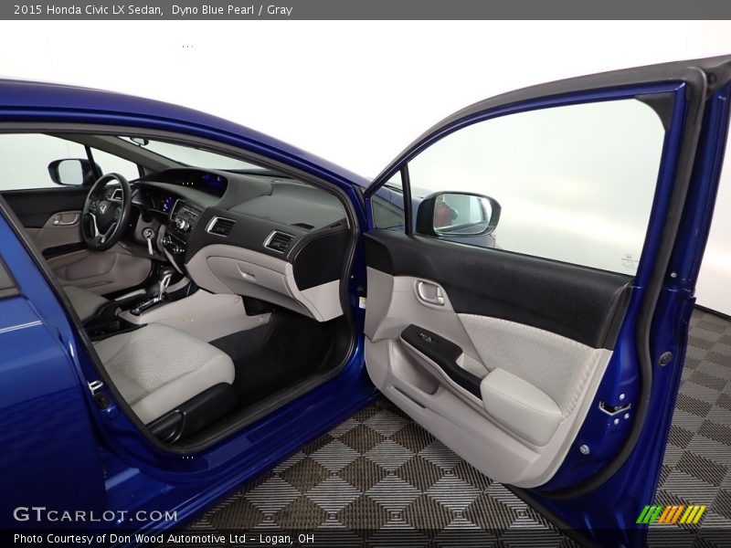 Dyno Blue Pearl / Gray 2015 Honda Civic LX Sedan
