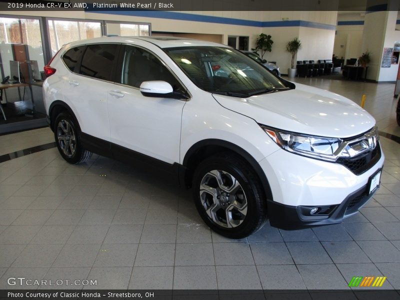 Platinum White Pearl / Black 2019 Honda CR-V EX AWD