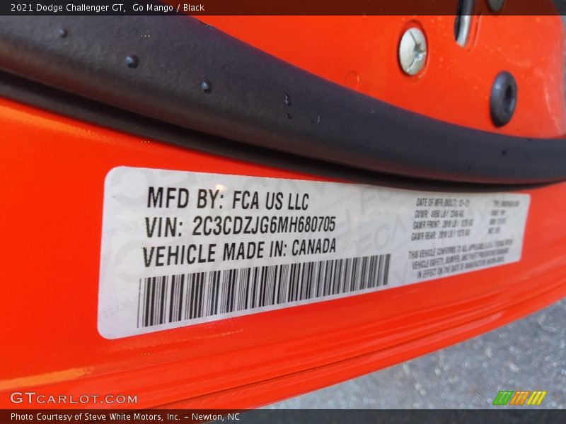 Go Mango / Black 2021 Dodge Challenger GT