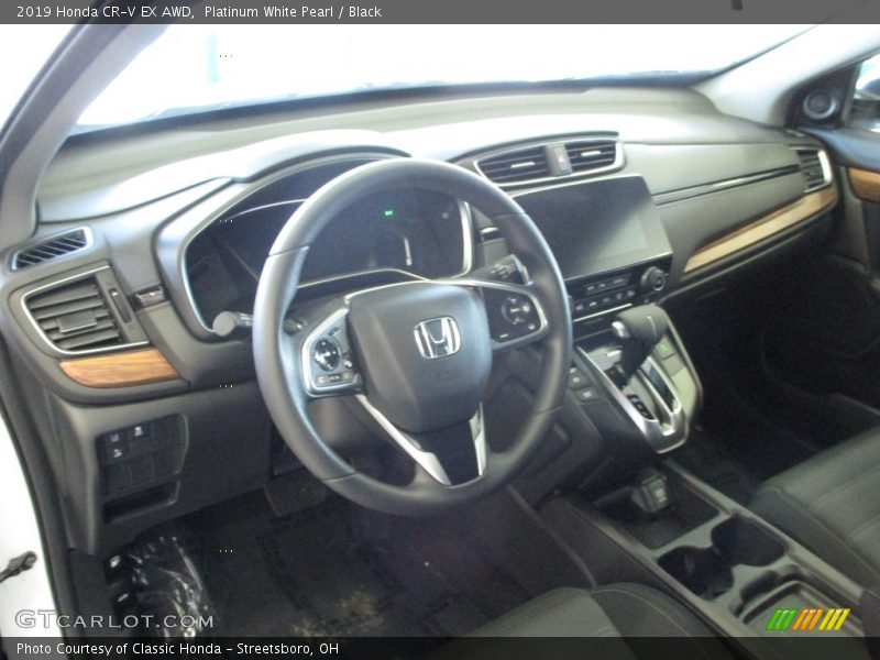 Platinum White Pearl / Black 2019 Honda CR-V EX AWD
