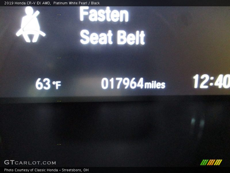 Platinum White Pearl / Black 2019 Honda CR-V EX AWD
