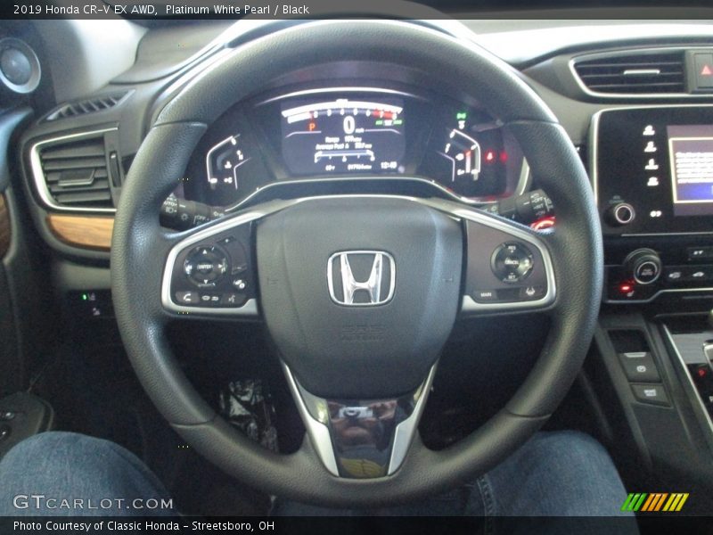 Platinum White Pearl / Black 2019 Honda CR-V EX AWD