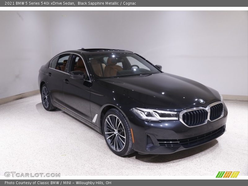 Black Sapphire Metallic / Cognac 2021 BMW 5 Series 540i xDrive Sedan