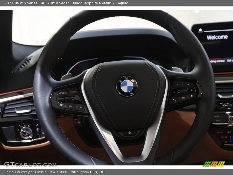 Black Sapphire Metallic / Cognac 2021 BMW 5 Series 540i xDrive Sedan