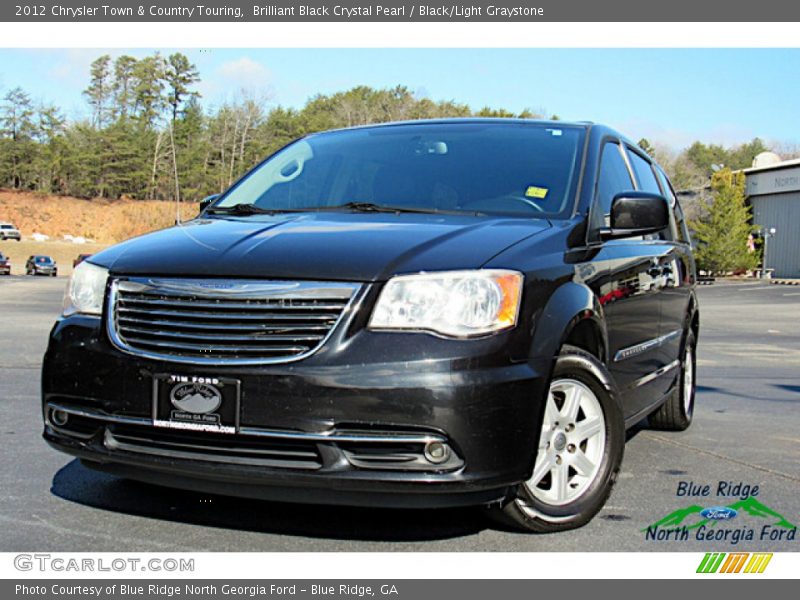 Brilliant Black Crystal Pearl / Black/Light Graystone 2012 Chrysler Town & Country Touring