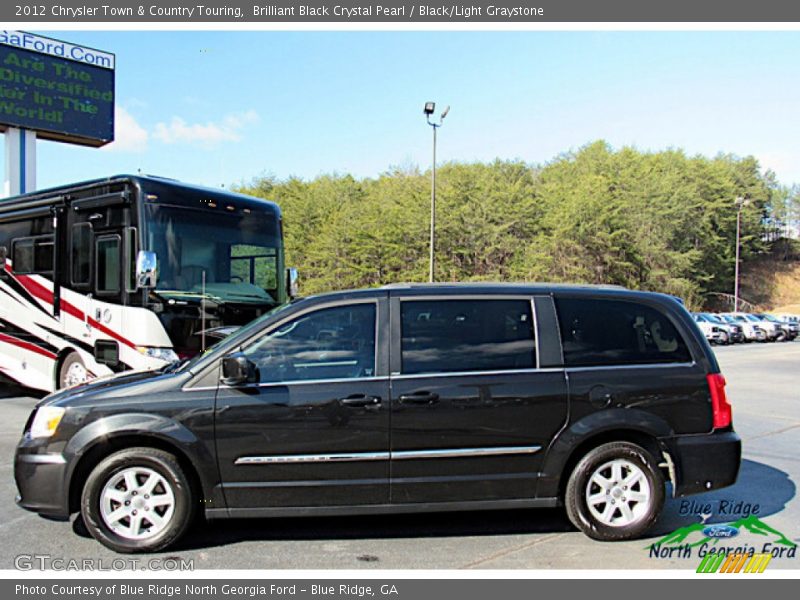 Brilliant Black Crystal Pearl / Black/Light Graystone 2012 Chrysler Town & Country Touring