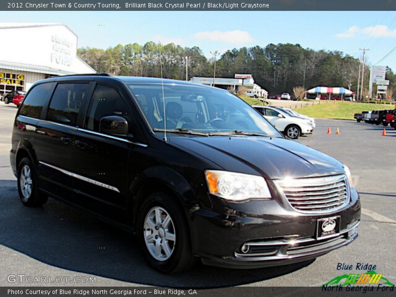 Brilliant Black Crystal Pearl / Black/Light Graystone 2012 Chrysler Town & Country Touring