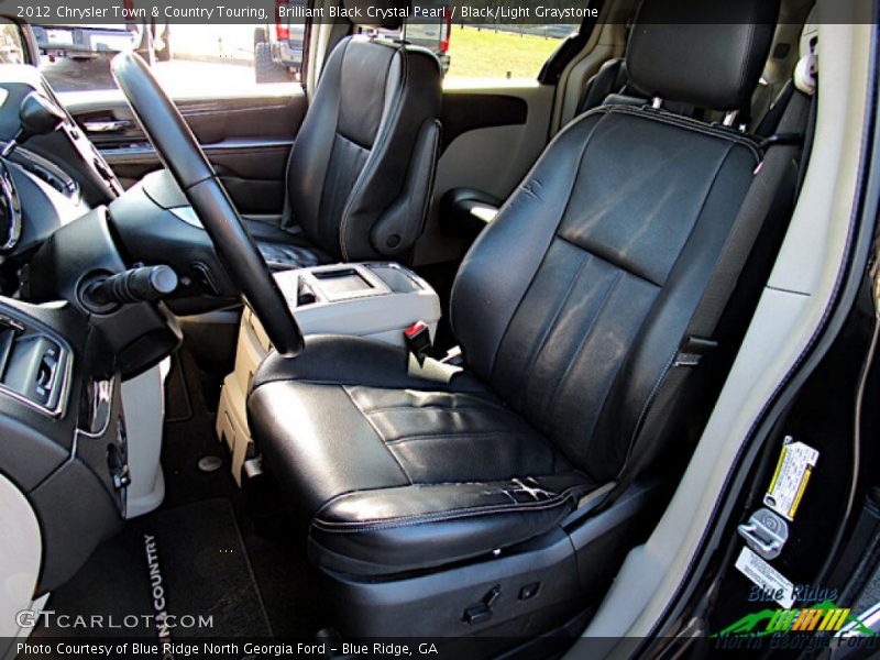 Brilliant Black Crystal Pearl / Black/Light Graystone 2012 Chrysler Town & Country Touring