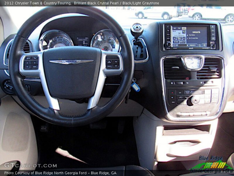 Brilliant Black Crystal Pearl / Black/Light Graystone 2012 Chrysler Town & Country Touring