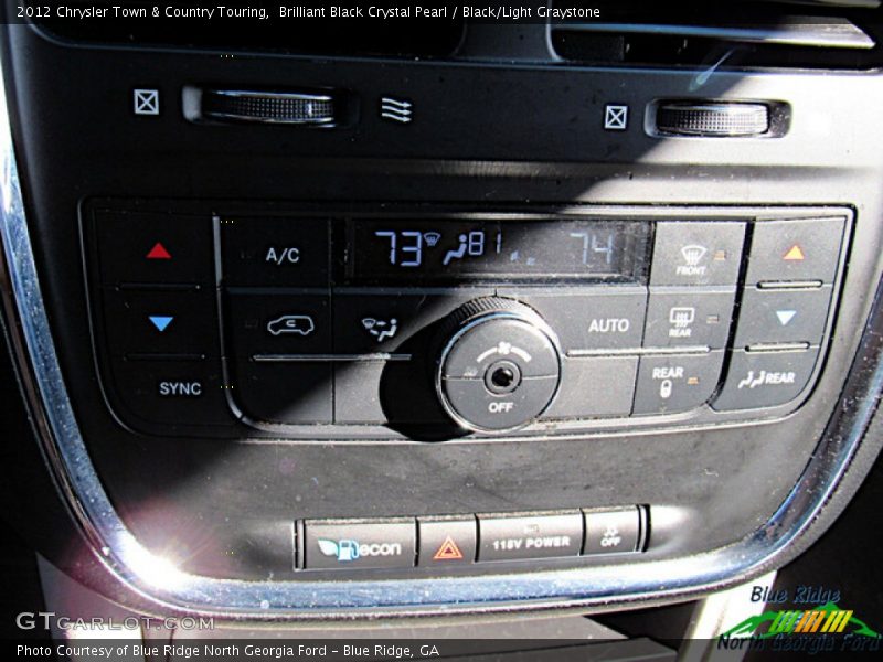 Brilliant Black Crystal Pearl / Black/Light Graystone 2012 Chrysler Town & Country Touring