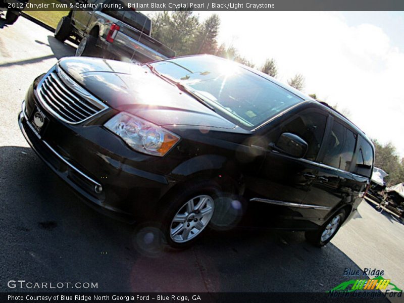 Brilliant Black Crystal Pearl / Black/Light Graystone 2012 Chrysler Town & Country Touring