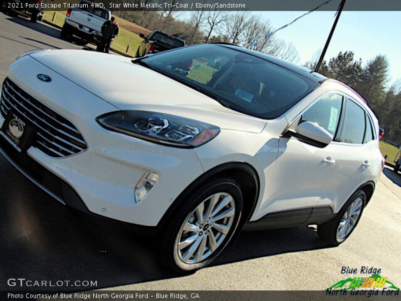 Star White Metallic Tri-Coat / Ebony/Sandstone 2021 Ford Escape Titanium 4WD