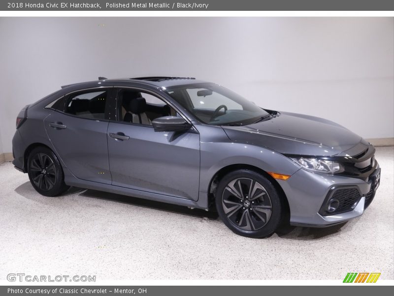 Polished Metal Metallic / Black/Ivory 2018 Honda Civic EX Hatchback
