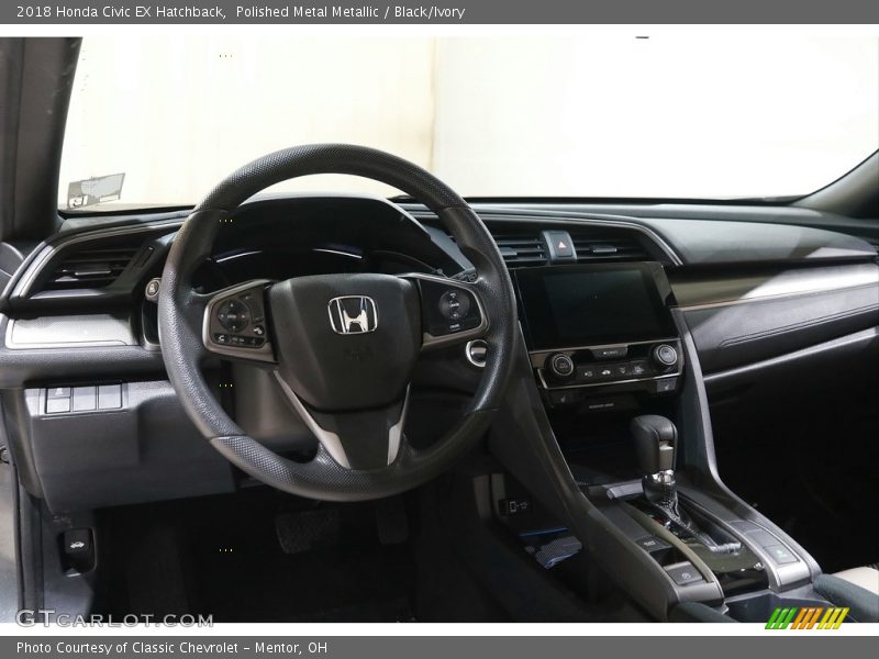 Polished Metal Metallic / Black/Ivory 2018 Honda Civic EX Hatchback