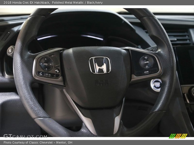 Polished Metal Metallic / Black/Ivory 2018 Honda Civic EX Hatchback