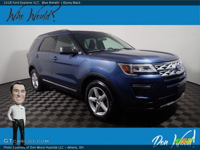 Blue Metallic / Ebony Black 2018 Ford Explorer XLT