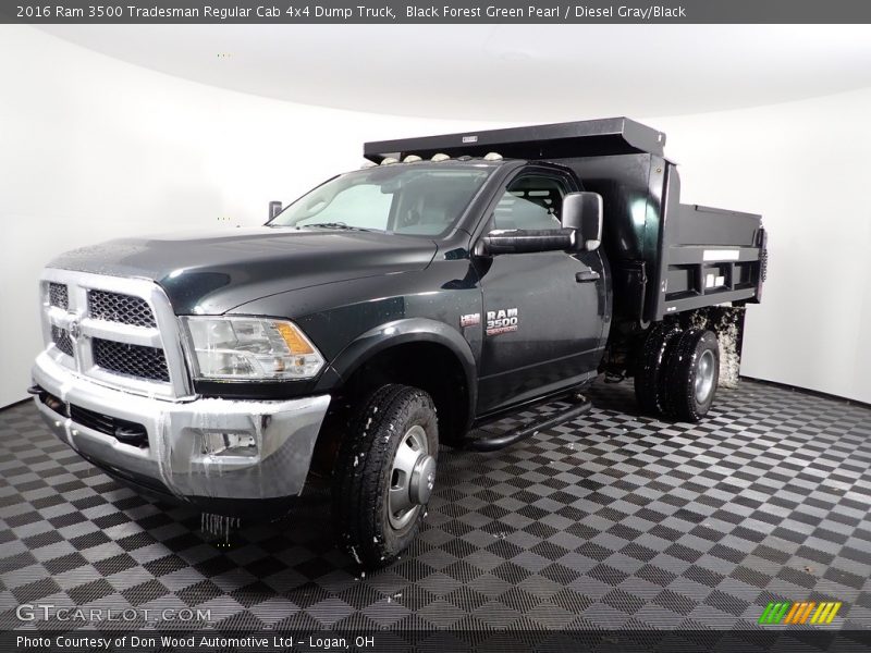 Black Forest Green Pearl / Diesel Gray/Black 2016 Ram 3500 Tradesman Regular Cab 4x4 Dump Truck