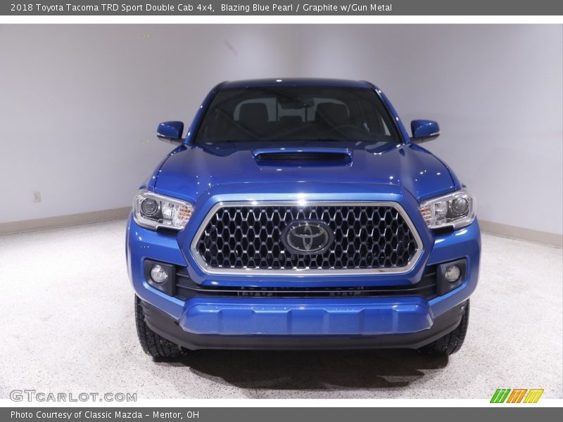 Blazing Blue Pearl / Graphite w/Gun Metal 2018 Toyota Tacoma TRD Sport Double Cab 4x4