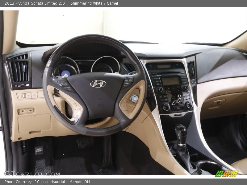 Shimmering White / Camel 2013 Hyundai Sonata Limited 2.0T