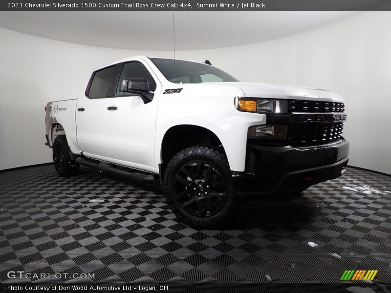 Summit White / Jet Black 2021 Chevrolet Silverado 1500 Custom Trail Boss Crew Cab 4x4