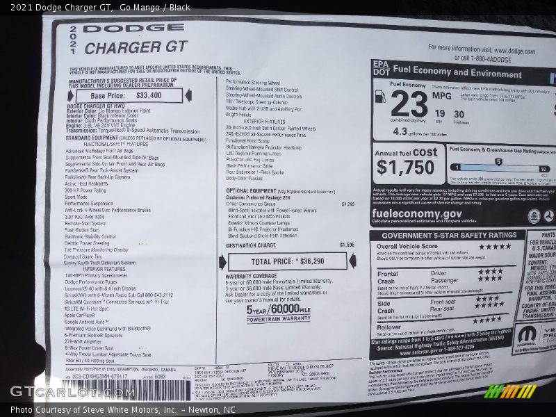 Go Mango / Black 2021 Dodge Charger GT