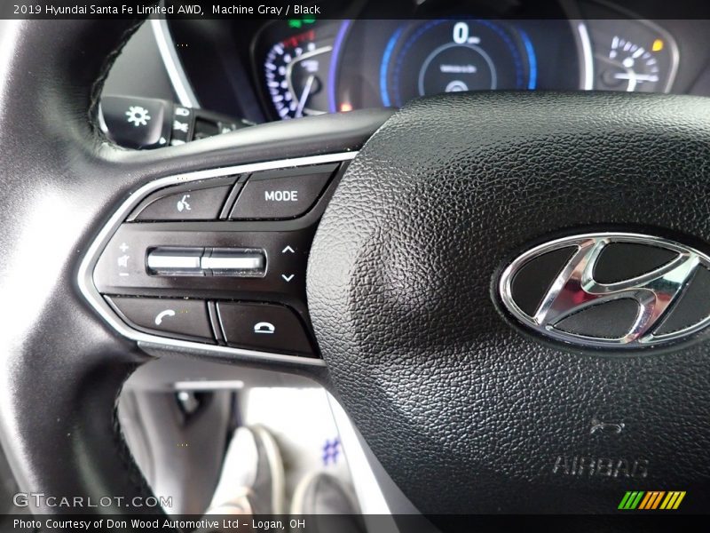 Machine Gray / Black 2019 Hyundai Santa Fe Limited AWD