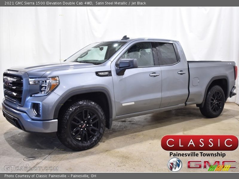 Satin Steel Metallic / Jet Black 2021 GMC Sierra 1500 Elevation Double Cab 4WD