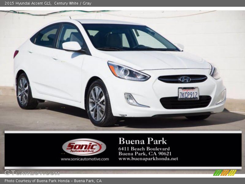 Century White / Gray 2015 Hyundai Accent GLS