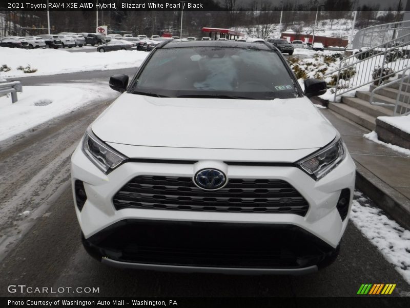 Blizzard White Pearl / Black 2021 Toyota RAV4 XSE AWD Hybrid