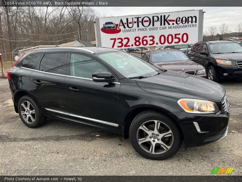 Black Sapphire Metallic / Black 2014 Volvo XC60 T6 AWD