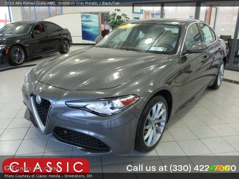 Stromboli Gray Metallic / Black/Tan 2019 Alfa Romeo Giulia AWD