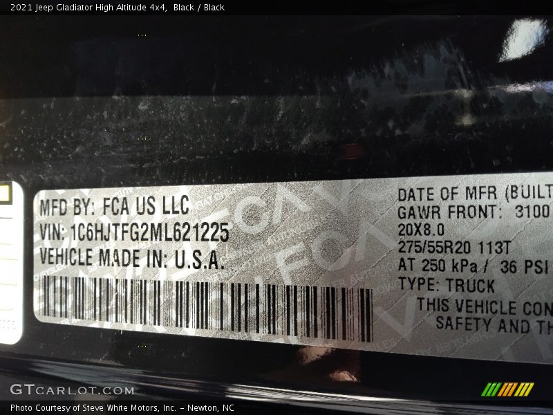 Black / Black 2021 Jeep Gladiator High Altitude 4x4