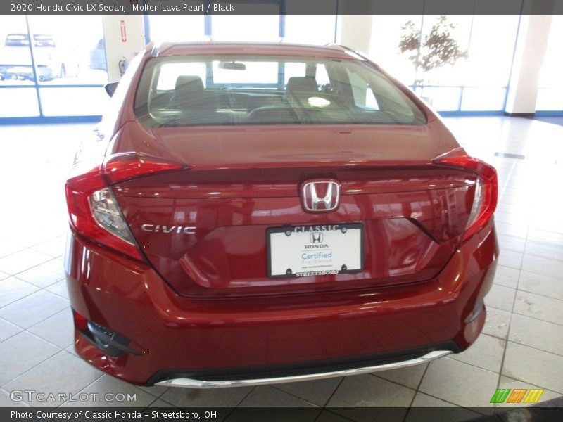 Molten Lava Pearl / Black 2020 Honda Civic LX Sedan