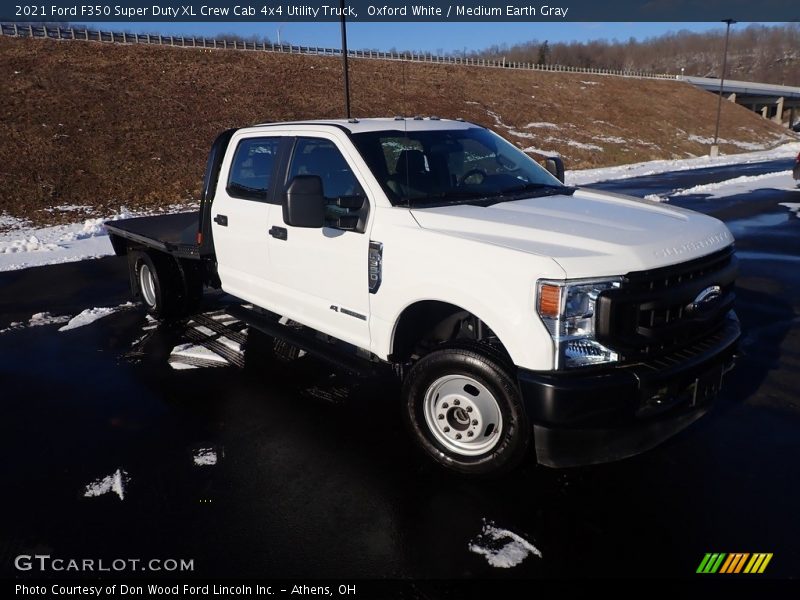 Oxford White / Medium Earth Gray 2021 Ford F350 Super Duty XL Crew Cab 4x4 Utility Truck