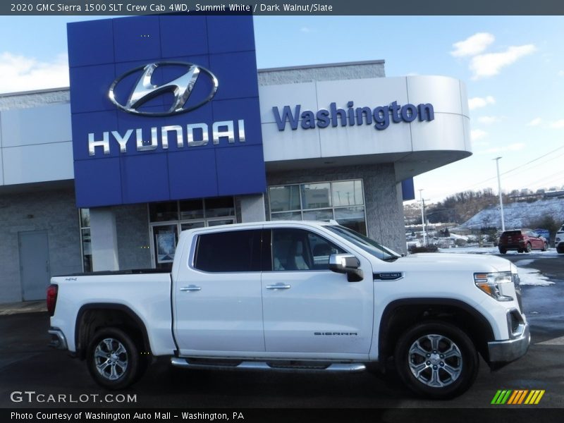 Summit White / Dark Walnut/Slate 2020 GMC Sierra 1500 SLT Crew Cab 4WD