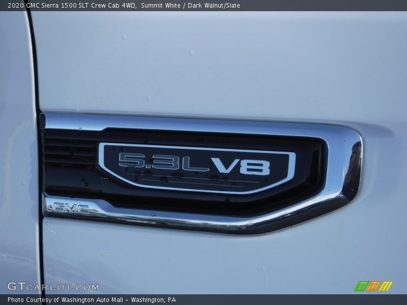 Summit White / Dark Walnut/Slate 2020 GMC Sierra 1500 SLT Crew Cab 4WD