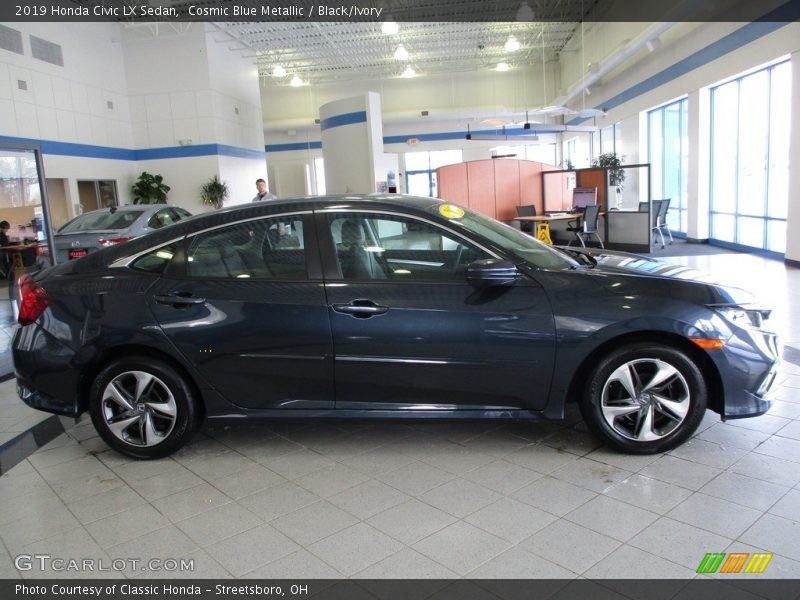 Cosmic Blue Metallic / Black/Ivory 2019 Honda Civic LX Sedan