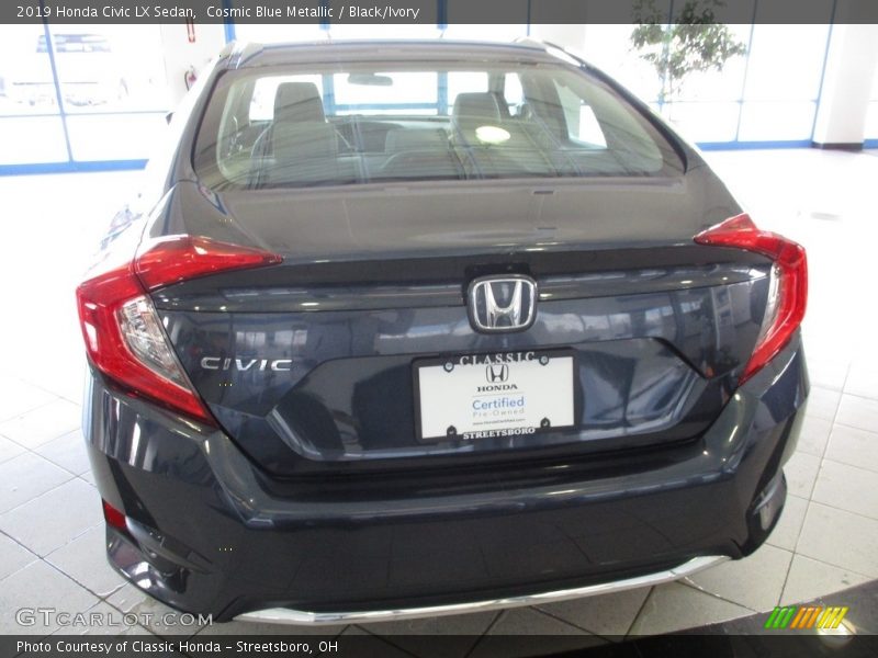 Cosmic Blue Metallic / Black/Ivory 2019 Honda Civic LX Sedan