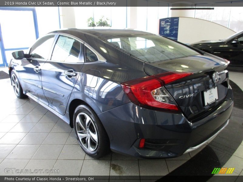 Cosmic Blue Metallic / Black/Ivory 2019 Honda Civic LX Sedan