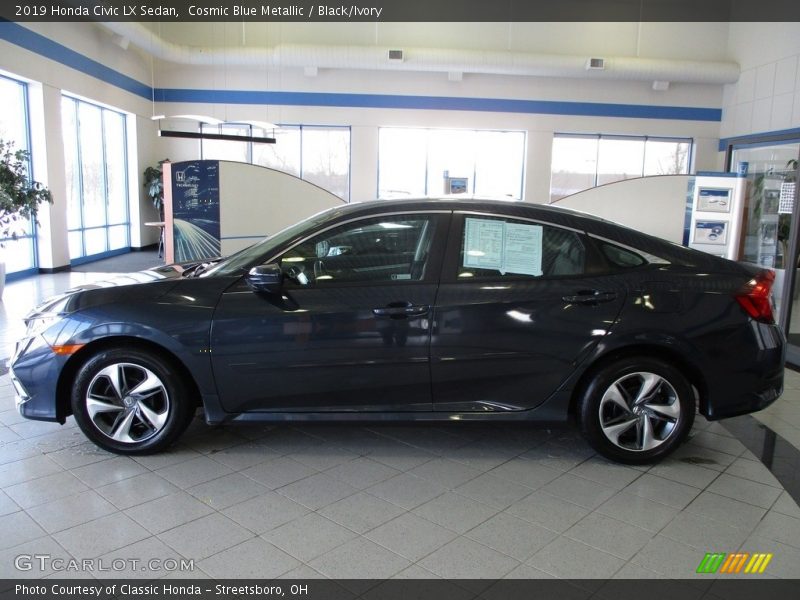 Cosmic Blue Metallic / Black/Ivory 2019 Honda Civic LX Sedan
