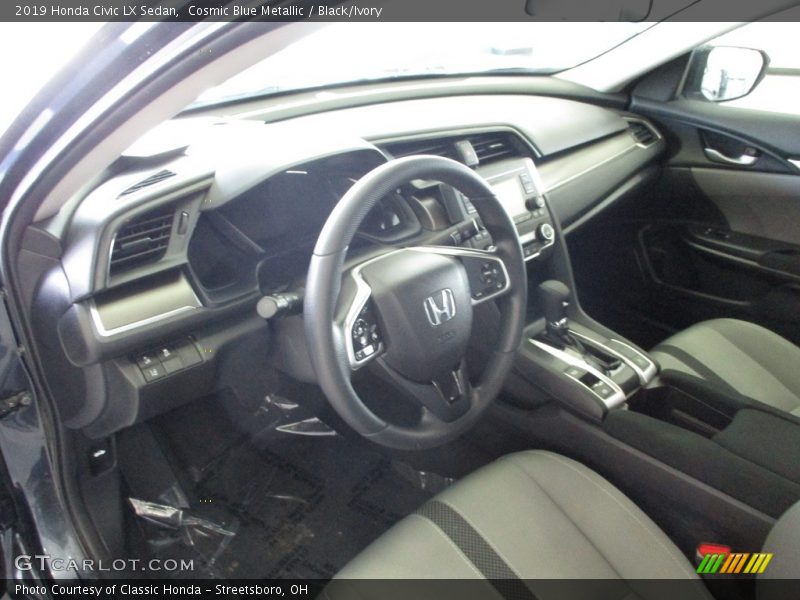 Cosmic Blue Metallic / Black/Ivory 2019 Honda Civic LX Sedan