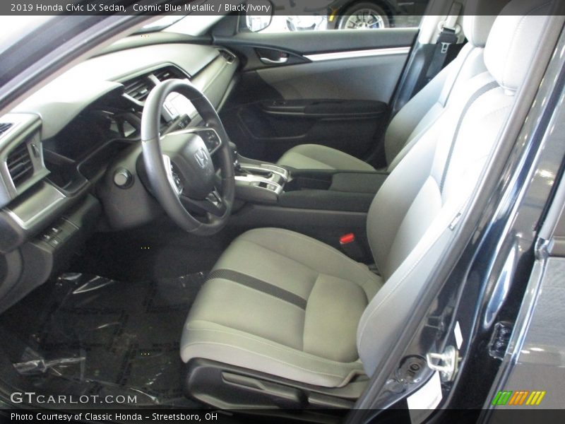 Cosmic Blue Metallic / Black/Ivory 2019 Honda Civic LX Sedan