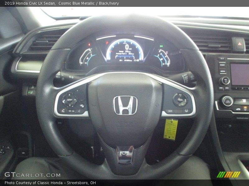 Cosmic Blue Metallic / Black/Ivory 2019 Honda Civic LX Sedan