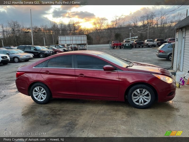 Sparkling Ruby Red / Camel 2012 Hyundai Sonata GLS