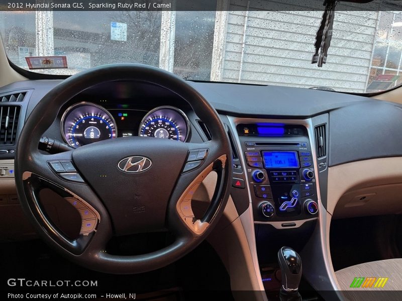 Sparkling Ruby Red / Camel 2012 Hyundai Sonata GLS