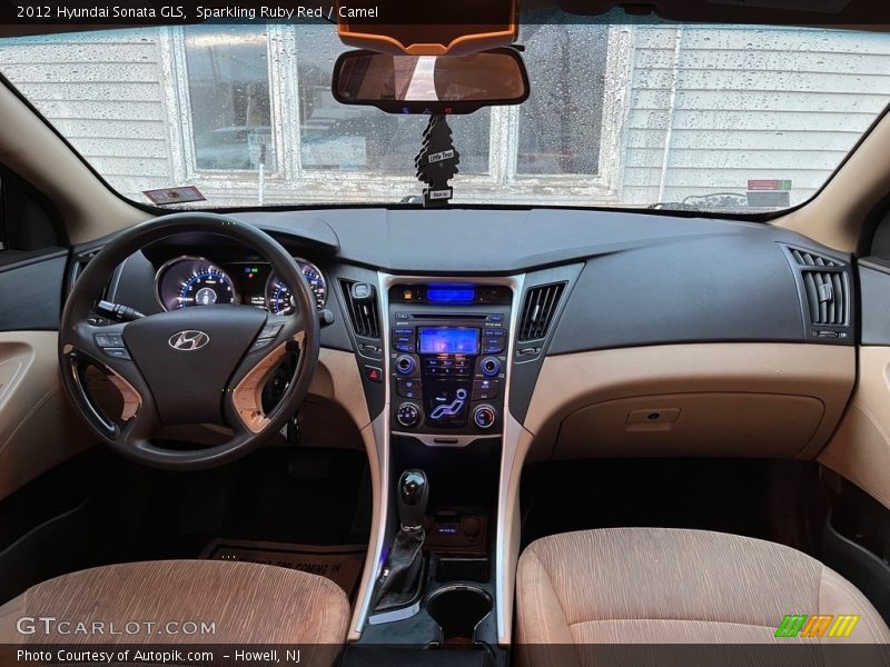 Sparkling Ruby Red / Camel 2012 Hyundai Sonata GLS