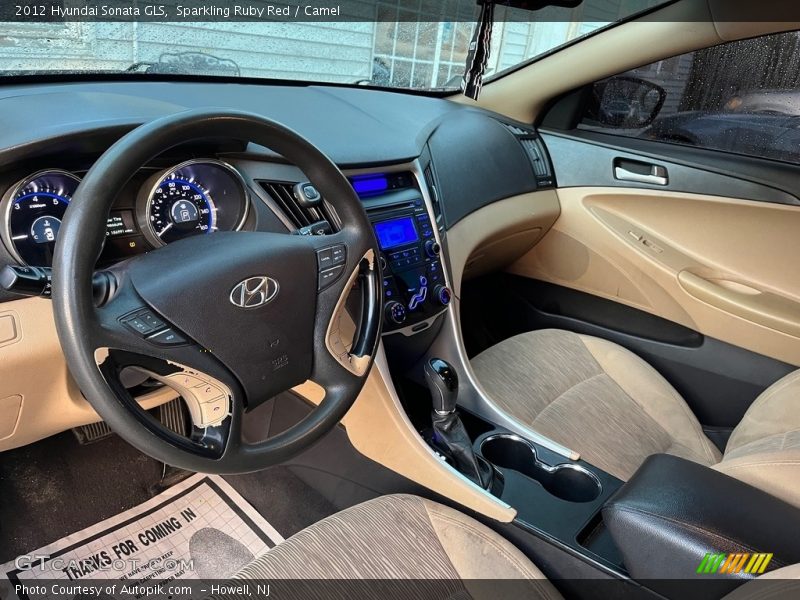 Sparkling Ruby Red / Camel 2012 Hyundai Sonata GLS