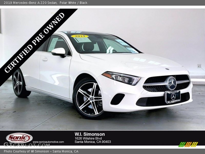 Polar White / Black 2019 Mercedes-Benz A 220 Sedan